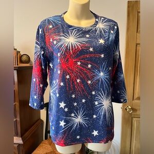 4th of July, Starburst, Ladies, New, Silky Top
